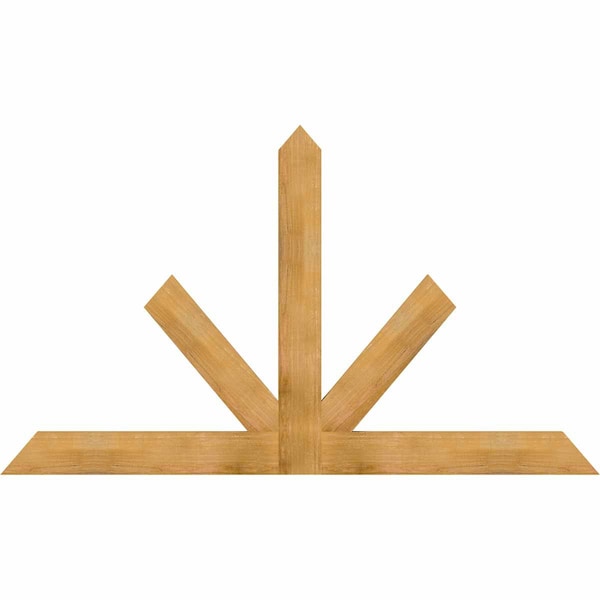 Ekena Millwork Saratoga Rough Sawn Timber Gable Bracket, Western Red Cedar, 84"W x 49"H x 2"D x 6"F, 14/12 Pitch GBW084X49X0206SAR00RWR - main